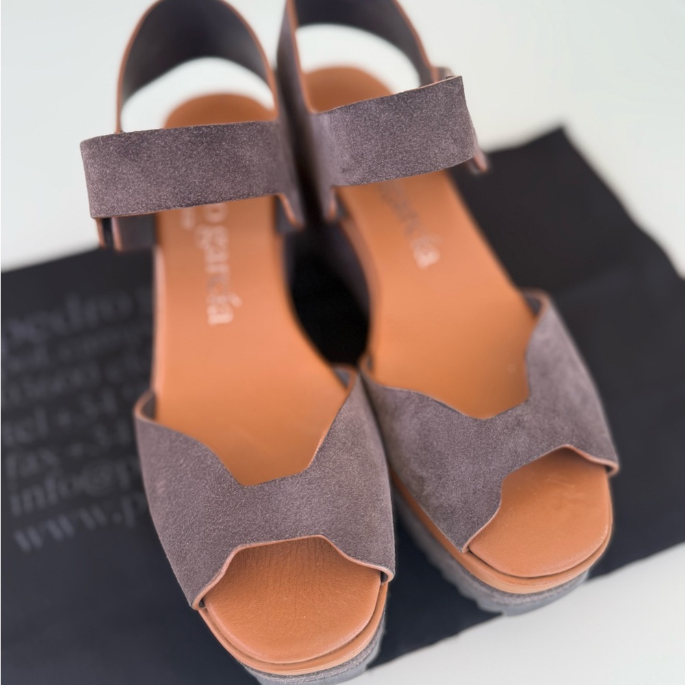 Pedro Garcia grey Platform Sandals